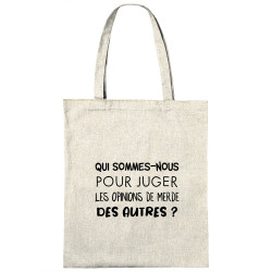 Sac shopping en toile naturel Qui sommes-nous (Gondrax,Slogans Débiles,Humour)