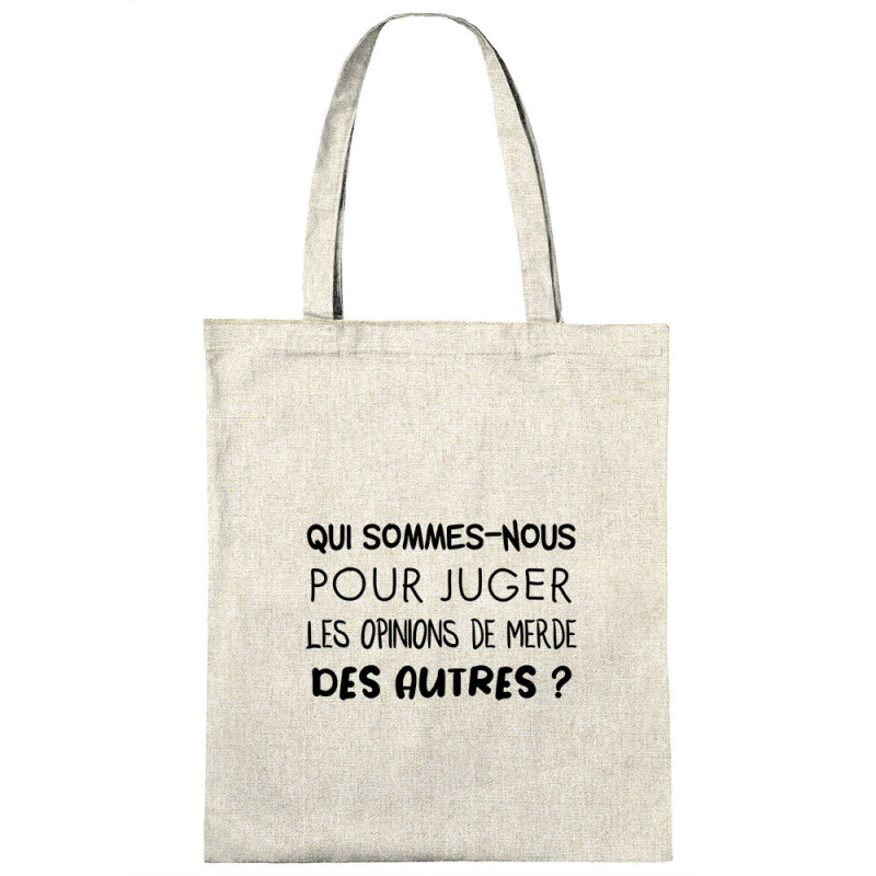 Sac shopping en toile naturel Qui sommes-nous (Gondrax,Slogans Débiles,Humour)