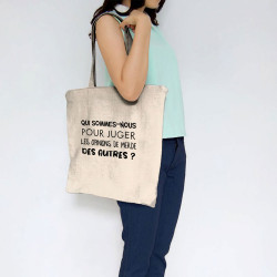 Sac shopping en toile naturel Qui sommes-nous (Gondrax,Slogans Débiles,Humour)