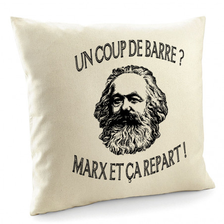 Coussin "Marx et ça repart"