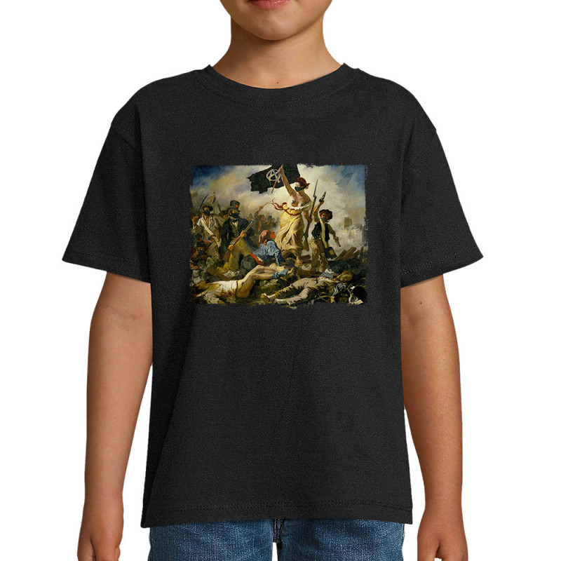 T-shirt enfant noir Viva la revolution (Gondrax,Humour,Slogans engagés)