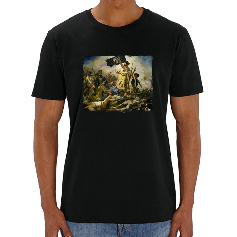 T-shirt homme coton bio noir Viva la revolution (Gondrax,Humour,Slogans engagés)