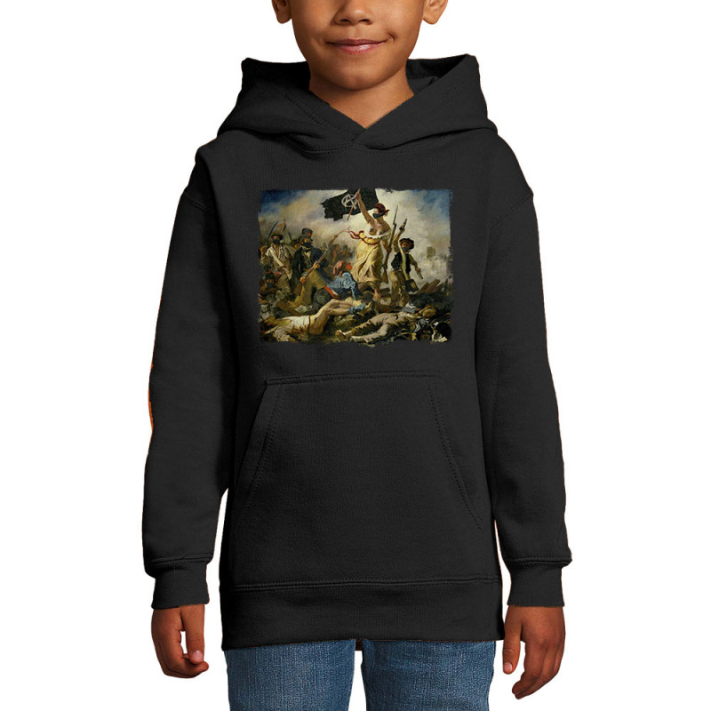 Sweat enfant à capuche noir Viva la revolution (Gondrax,Humour,Slogans engagés)
