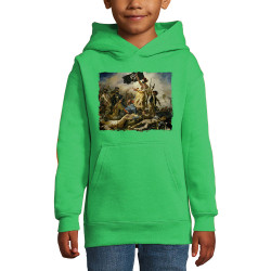 Sweat enfant à capuche vert prairie Viva la revolution (Gondrax,Humour,Slogans engagés)