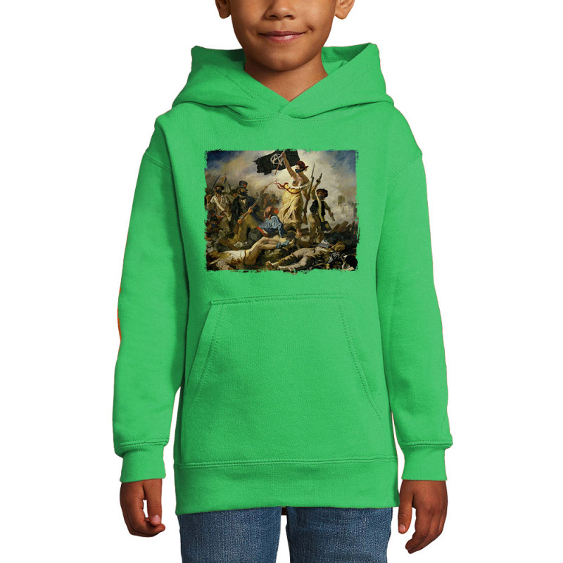 Sweat enfant à capuche vert prairie Viva la revolution (Gondrax,Humour,Slogans engagés)