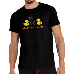 Tee-shirt homme noir Conflit de canards (Animaux,Humour,El Zorro)
