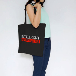 Sac shopping en toile noir Intelligent Asymptomatique (Gondrax,Humour,Slogans Débiles)