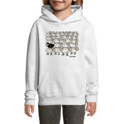Sweat enfant à capuche blanc Stay Rebel Moutons (Gondrax,Animaux,Humour)