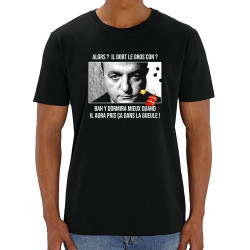 T-shirt homme coton bio noir Il dort le gros con (Films/Séries,Les Tontons Flingueurs)