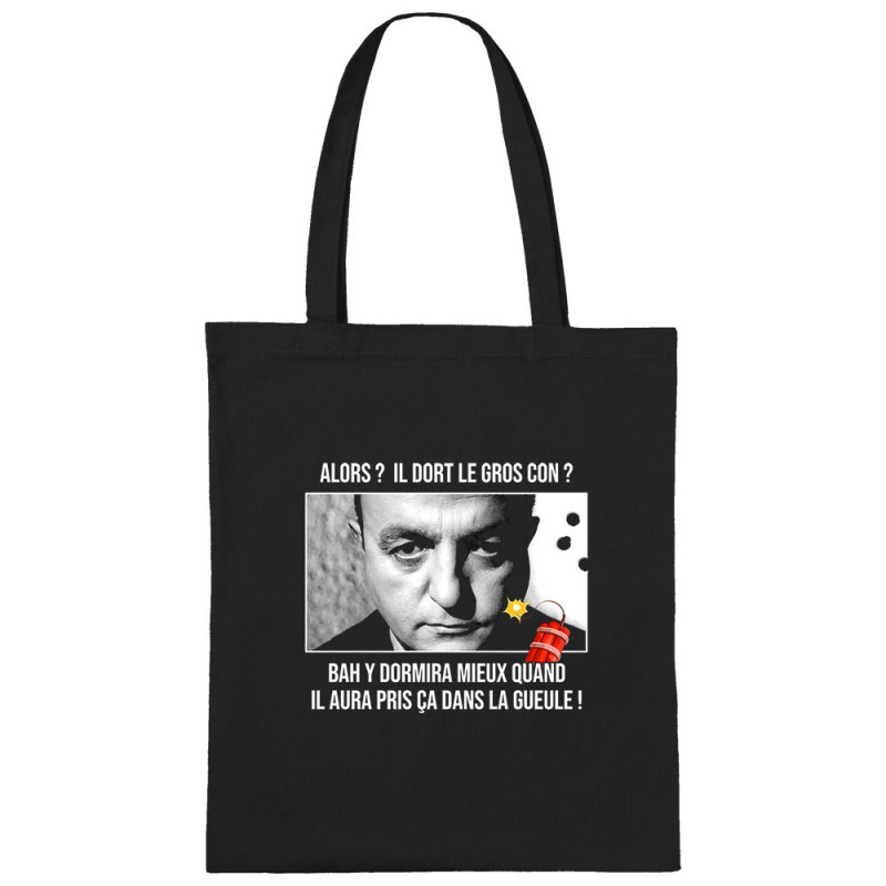 Sac shopping en toile noir Il dort le gros con (Films/Séries,Les Tontons Flingueurs)