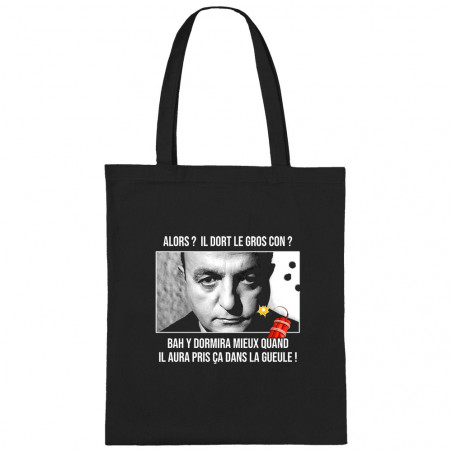 Sac shopping en toile noir Il dort le gros con (Films/Séries,Les Tontons Flingueurs)