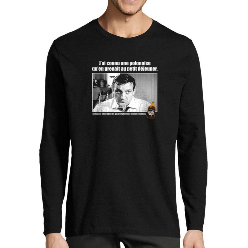 T-shirt homme manches longues noir Une polonaise (Films/Séries,Les Tontons Flingueurs)