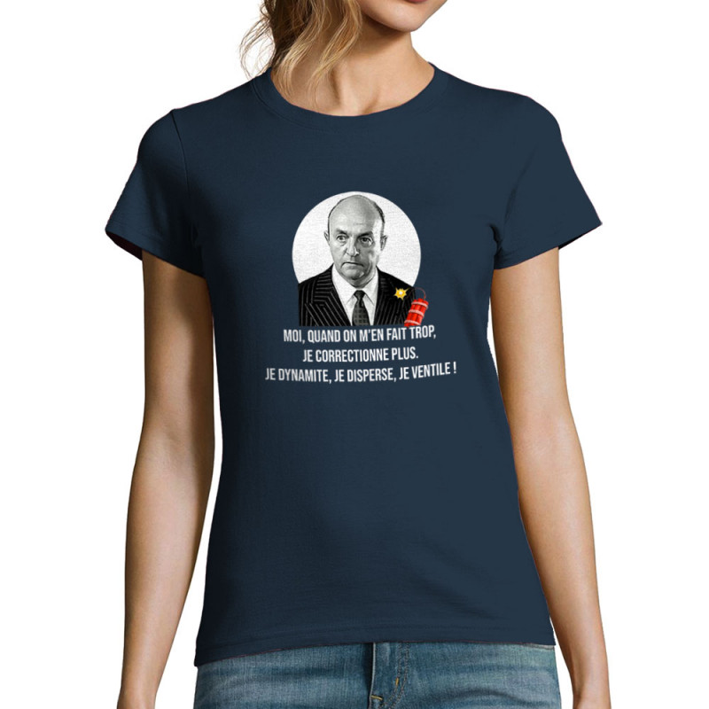 T-shirt femme bleu marine Je dynamite (Gondrax,Films/Séries,Les Tontons Flingueurs)