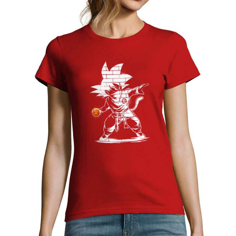 T-shirt femme rouge Dragon Ball Revolution (Films/Séries,Manga Kawaï japan,Détournements)
