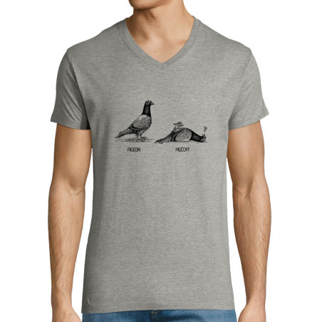 T-shirt homme col V "Pigeon...