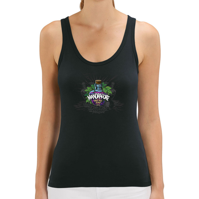 Débardeur femme coton bio noir Mandragore (Mélusine,Alcool)