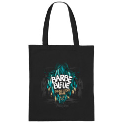 Sac shopping en toile noir Barbe Bleue (Mélusine,Alcool)