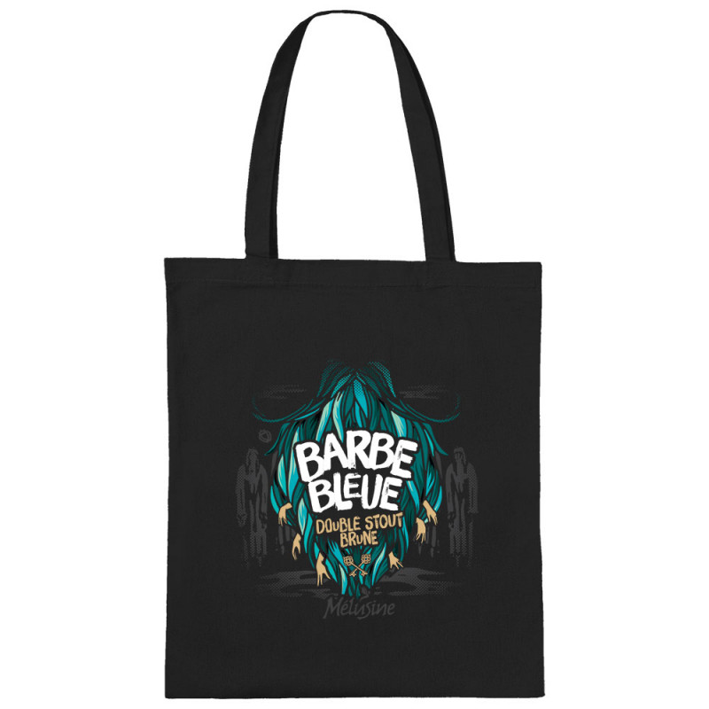 Sac shopping en toile noir Barbe Bleue (Mélusine,Alcool)