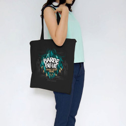 Sac shopping en toile noir Barbe Bleue (Mélusine,Alcool)