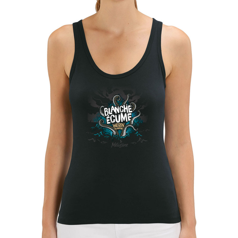 Débardeur femme coton bio noir Blanche Ecume (Mélusine,Alcool)