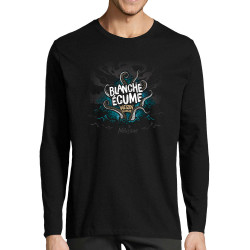 T-shirt homme manches longues noir Blanche Ecume (Mélusine,Alcool)