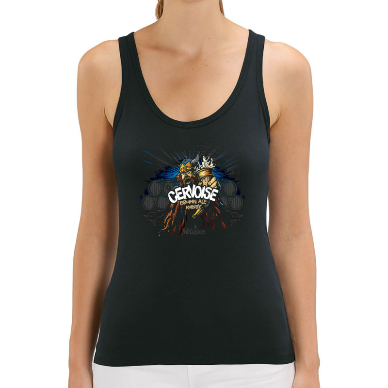 Débardeur femme coton bio noir Cervoise (Mélusine,Alcool)