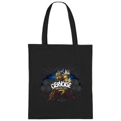 Sac shopping en toile noir Cervoise (Mélusine,Alcool)