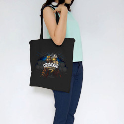 Sac shopping en toile noir Cervoise (Mélusine,Alcool)