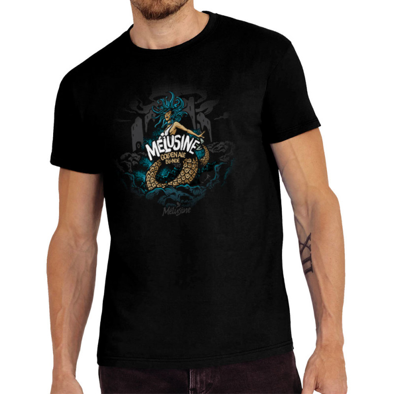Tee-shirt homme noir Mélusine (Mélusine,Alcool)