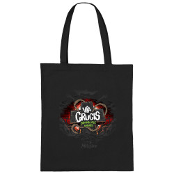 Sac shopping en toile noir Via Crucis (Mélusine,Alcool)