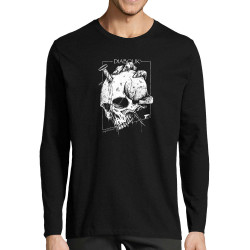 T-shirt homme manches longues noir Nailed Skull (Gondrax,Diabolik,Têtes de morts)