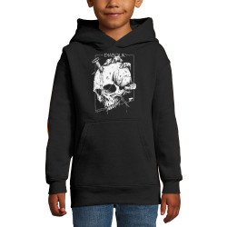 Sweat enfant à capuche noir Nailed Skull (Gondrax,Diabolik,Têtes de morts)