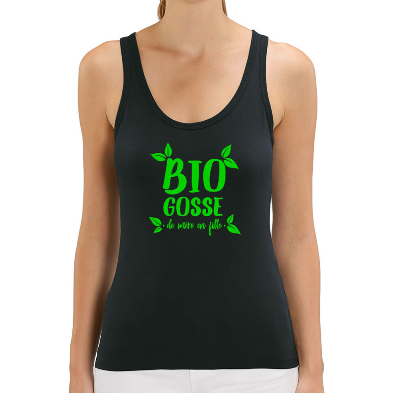 Débardeur femme coton bio noir Bio gosse de mère en fille (Zewa,Humour,Slogans Débiles,Bébés)