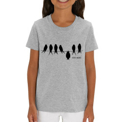 T-shirt enfant coton bio gris chiné Stay Rebel (Gondrax,Animaux,Humour,Stay)
