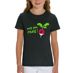 T-shirt enfant coton bio noir Are You Radis (Ted Boundy,Fruits & Légumes,Humour)