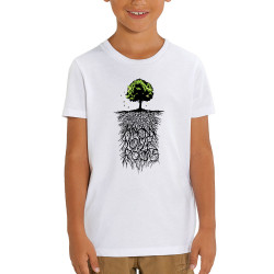T-shirt enfant coton bio blanc Know Your Roots (Ecologie,Ethnique)
