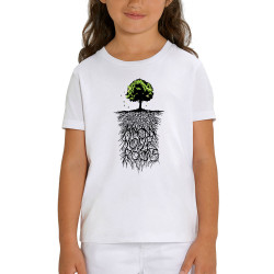 T-shirt enfant coton bio blanc Know Your Roots (Ecologie,Ethnique)