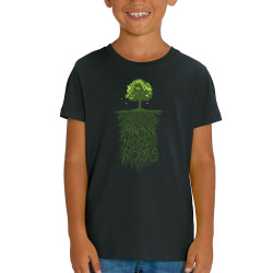 T-shirt enfant coton bio noir Know Your Roots (Ecologie,Ethnique)
