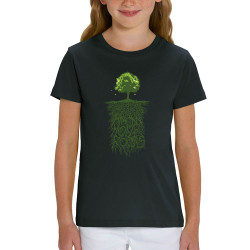 T-shirt enfant coton bio noir Know Your Roots (Ecologie,Ethnique)