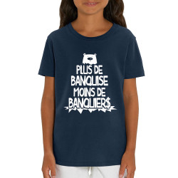 T-shirt enfant coton bio bleu marine Plus de banquise (Gondrax,Slogans engagés,Ecologie)