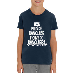 T-shirt enfant coton bio bleu marine Plus de banquise (Gondrax,Slogans engagés,Ecologie)