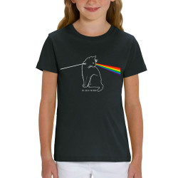 T-shirt enfant coton bio noir Cat Side of the Moon (Gondrax,Animaux,Humour,Chats)