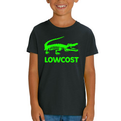 T-shirt enfant coton bio noir Lowcost (Mattdez,Humour)