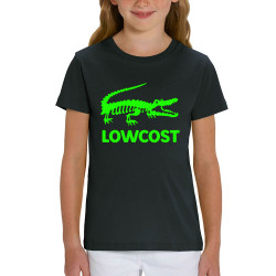 T-shirt enfant coton bio noir Lowcost (Mattdez,Humour)