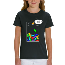 T-shirt enfant coton bio noir Tetris Et Merde (Franck,Humour,Jeux Vidéo / Geek)