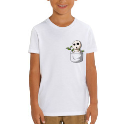 T-shirt enfant coton bio blanc Kondamas Pocket (Le Duc,Films/Séries,Manga Kawaï japan)