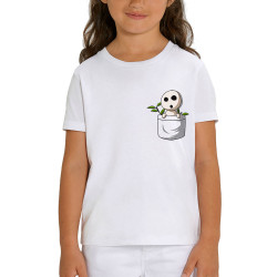 T-shirt enfant coton bio blanc Kondamas Pocket (Le Duc,Films/Séries,Manga Kawaï japan)