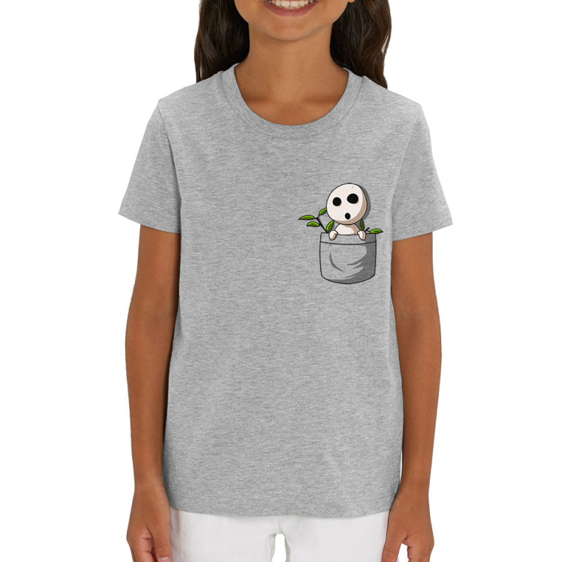 T-shirt enfant coton bio gris chiné Kondamas Pocket (Le Duc,Films/Séries,Manga Kawaï japan)