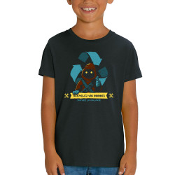 T-shirt enfant coton bio noir Recyclez vos droides (Le Duc,Films/Séries,Star Wars)