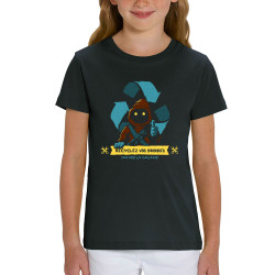 T-shirt enfant coton bio noir Recyclez vos droides (Le Duc,Films/Séries,Star Wars)
